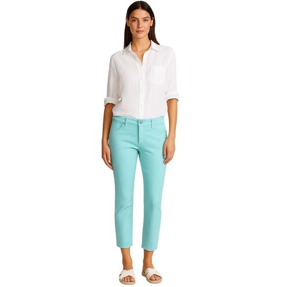 Chico's Denim - CHICO'S Women's So Slimming Girlfriend Crop Denim Jeans Blue Size 0P/4P